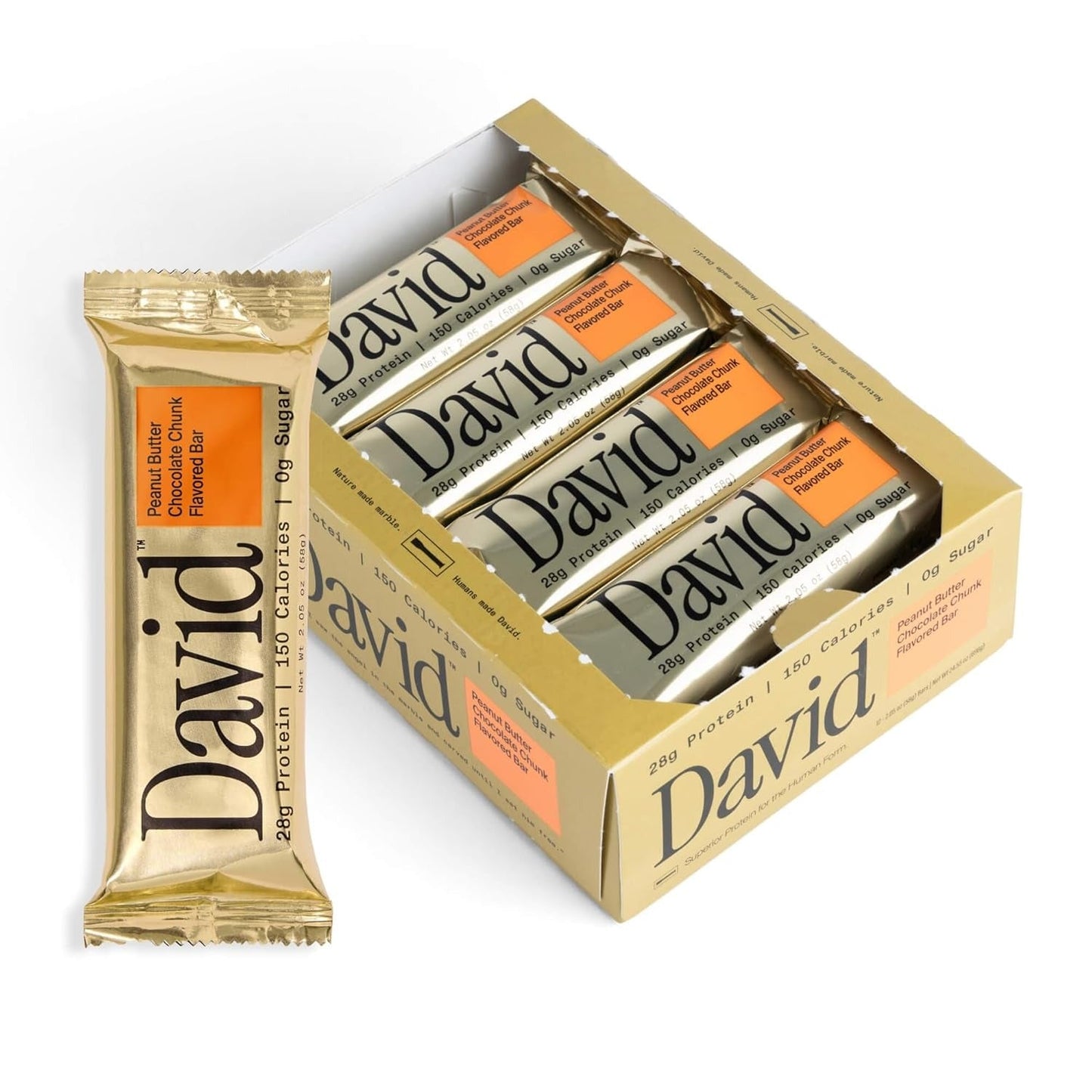 12 PACK, David, Protein Bar| 0g of Sugar - High Protein, Low Carb