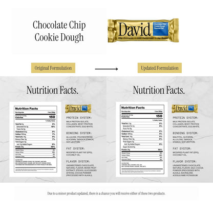 12 PACK, David, Protein Bar| 0g of Sugar - High Protein, Low Carb
